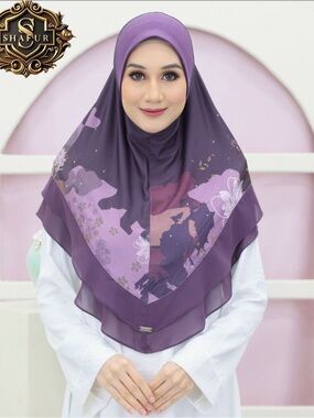 Muslim modest  Ready-to-Wear dibble layered Hijab Adult Instant Hijab scarf